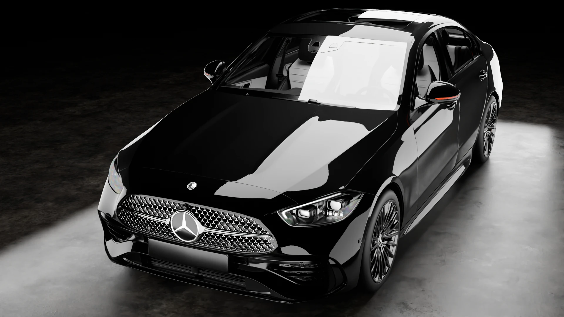 Mercedes Benz C Class HQ Interior 3D Model .c4d .max .obj .3ds .fbx .stl .blend 