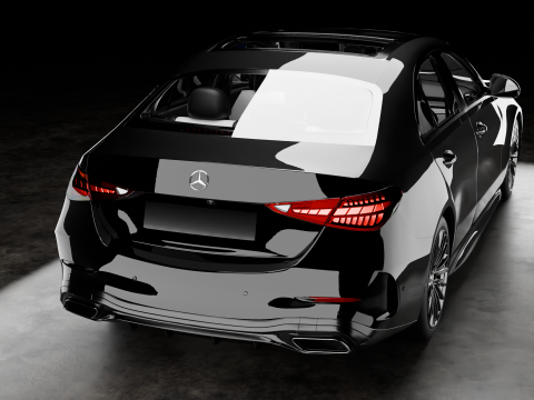 Mercedes Benz C Class HQ Interior 3D Model