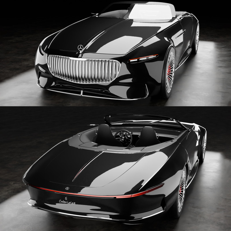 Vision-mercedes-maybach-6-cabriolet 3D Model .c4d .max .obj .3ds .fbx .stl .blend 