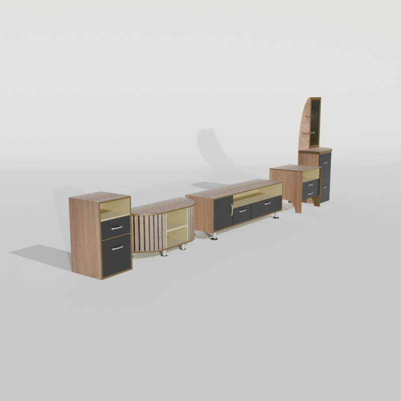 Set of furniture 5 types 3D 模型 .c4d .max .obj .3ds .fbx .stl .blend 