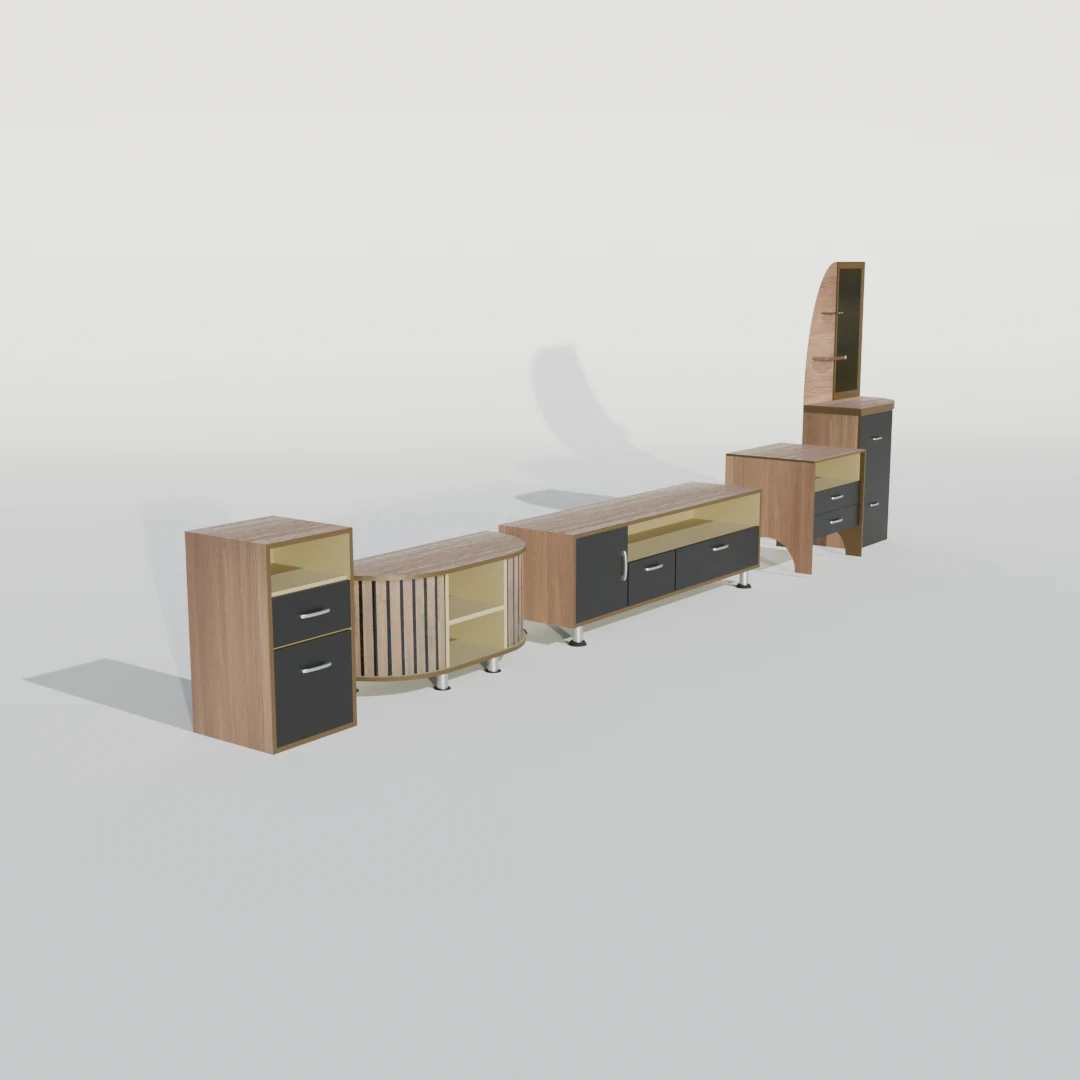Set of furniture 5 types 3D Model .c4d .max .obj .3ds .fbx .stl .blend 