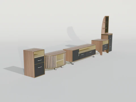 Conjunto de muebles 5 tipos. Modelo 3D