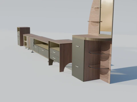 Set of furniture 5 types 3D Model