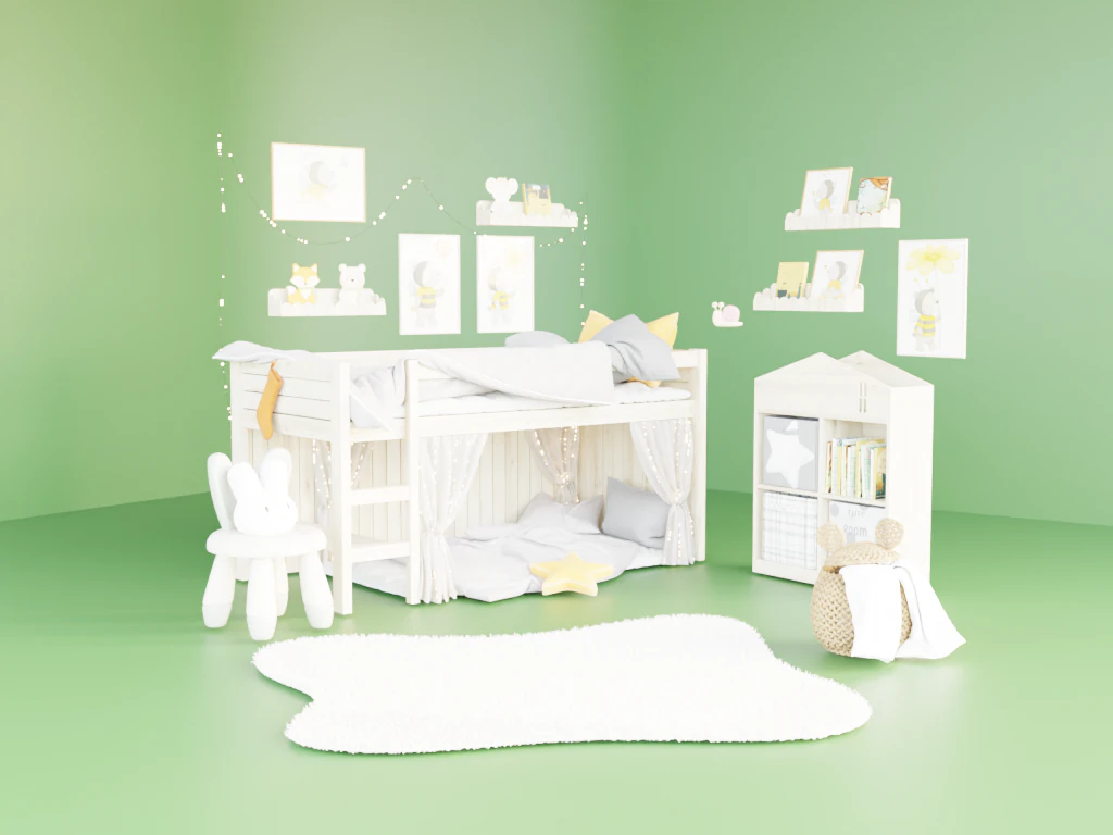 Furniture set for childrens room 3D Model .c4d .max .obj .3ds .fbx .stl .blend