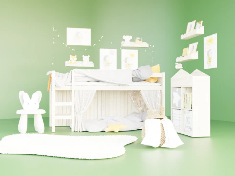 Furniture set for childrens room 3D Model