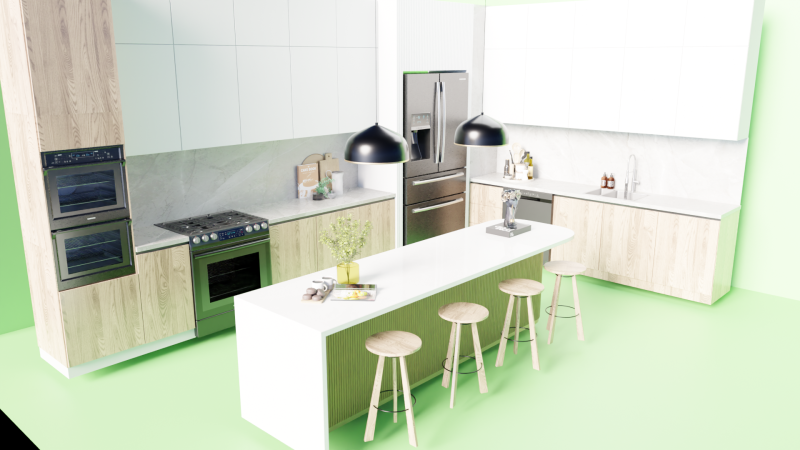 Conjunto de utensilios de cocina. Modelo 3D .c4d .max .obj .3ds .fbx .stl .blend