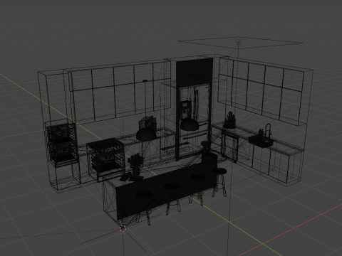 Conjunto de utensilios de cocina. Modelo 3D