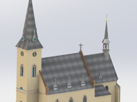 Catholic church in Podebrady CZ Model 3D