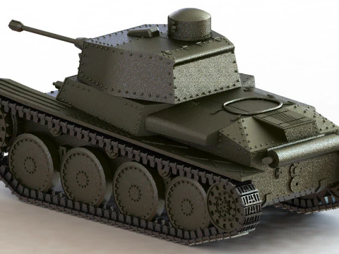 El tanque ligero checoslovaco Pzw39. Modelo 3D
