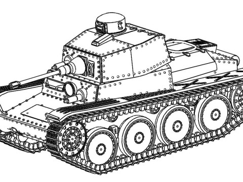 The Pzw39 Czechoslovakian light tank 3D Model