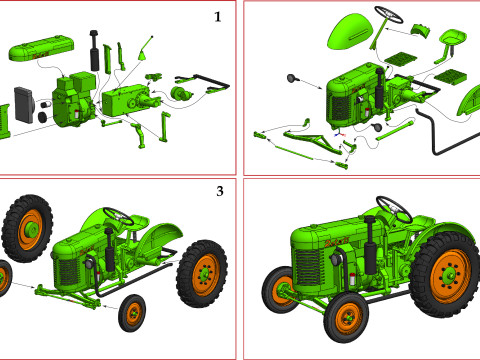 Zetor 15 tractor - 1-72 Modelo de Impressão 3D
