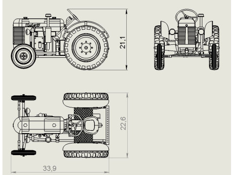 Zetor 15 tractor - 1-72 Modelo de Impressão 3D