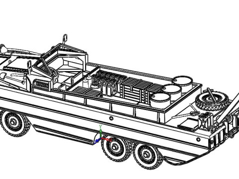 Amphibious vehicle DUKW-353 - 1-87 3D प्रिंट मॉडल