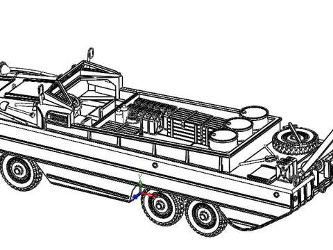 Amphibious vehicle DUKW-353 - 1-87 3D Print Model