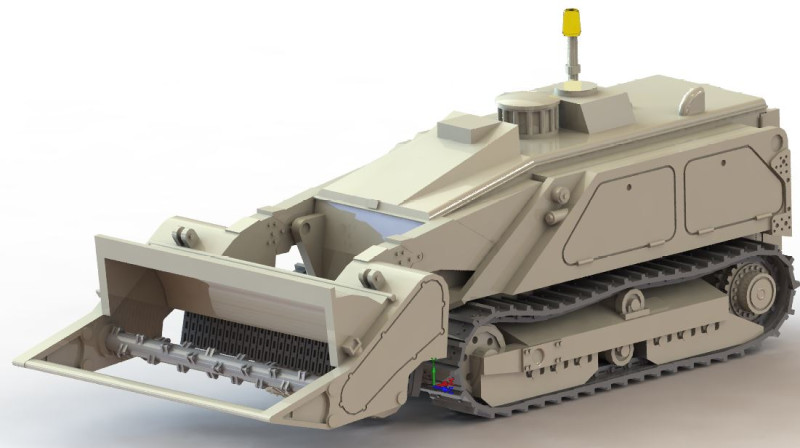 87195A M160 MV-4 Mine ClearingRobot Tiller 3D प्रिंट मॉडल .c4d .max .obj .3ds .fbx .stl .blend 