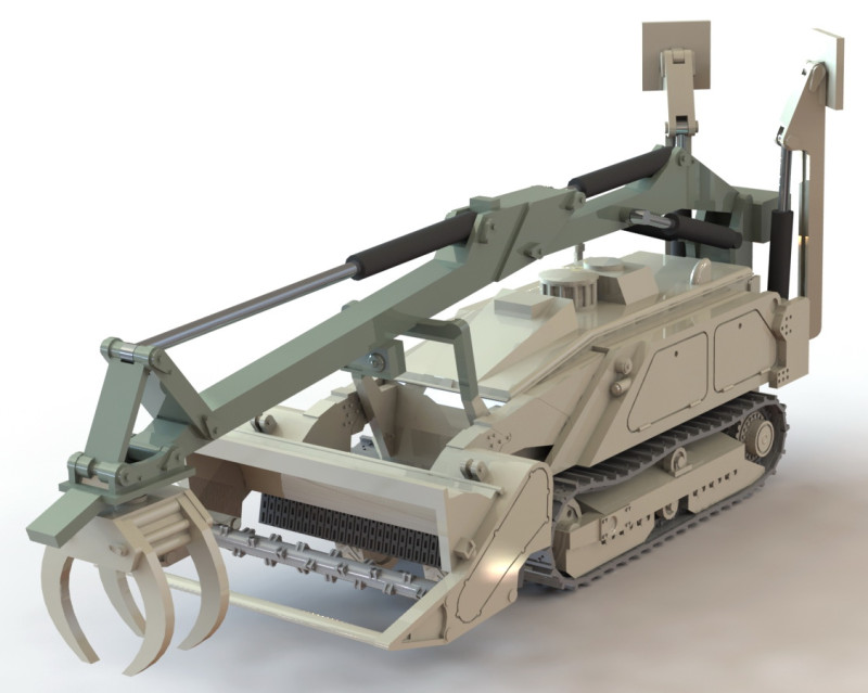 87194A M160 MV-4 Mine Clearing Robot Manipulator ARM 3D Baskı Modeli .c4d .max .obj .3ds .fbx .stl .blend 