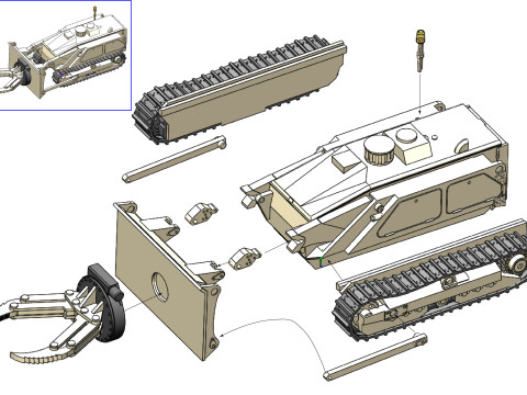 87196A M160 MV-4 Mine Clearing Robot Gripper Modello di stampa 3D