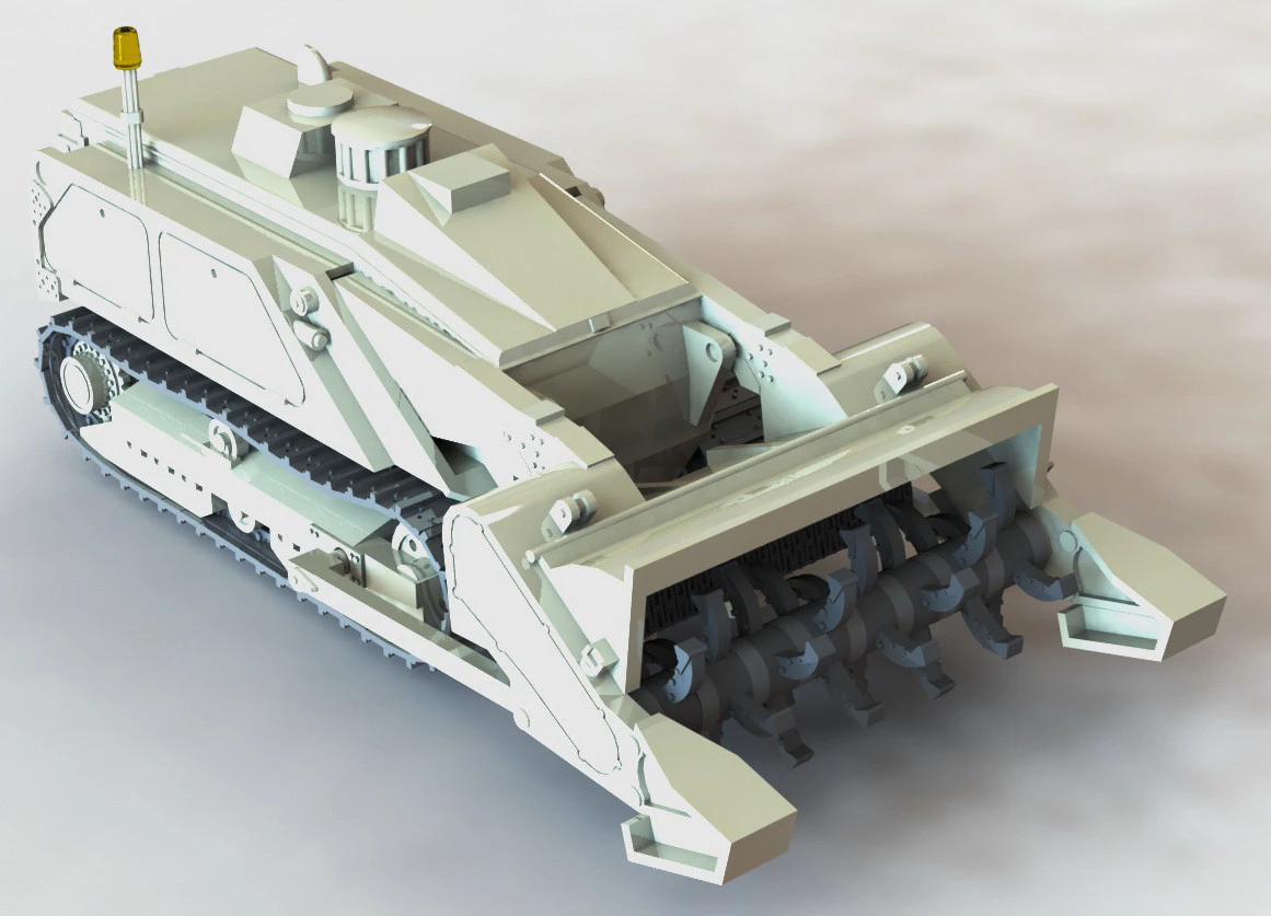 87195A M160 MV-4 Mine ClearingRobot Tiller 3D Print Model .c4d .max .obj .3ds .fbx .stl .blend 