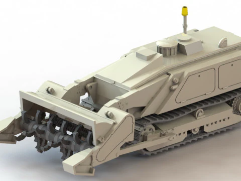 87195A M160 MV-4 Mine ClearingRobot Tiller 3D Print Model