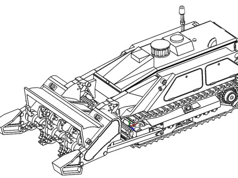 87195A M160 MV-4 Mine ClearingRobot Tiller 3D Print Model