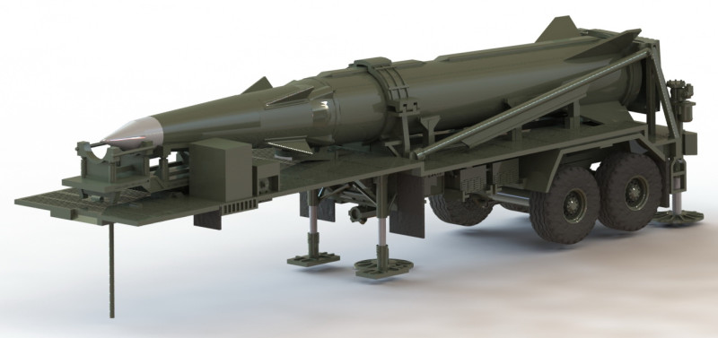 PERSHING II ON LAUNCH TRAILERS 3D Print Model .c4d .max .obj .3ds .fbx .stl .blend 