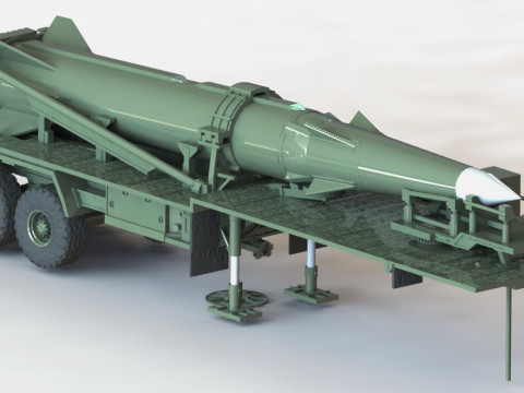 PERSHING II ON LAUNCH TRAILERS 3D Print Model