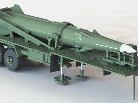 PERSHING II ON LAUNCH TRAILERS 3D Print Model