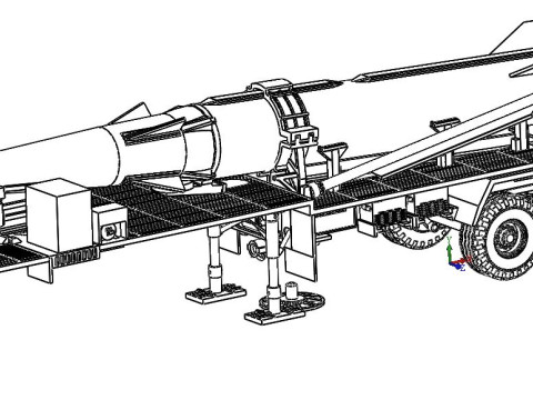 PERSHING II ON LAUNCH TRAILERS 3D Print Model