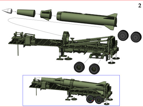 PERSHING II ON LAUNCH TRAILERS 3D Print Model