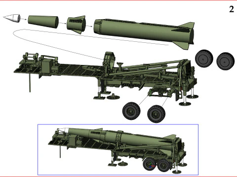 PERSHING II ON LAUNCH TRAILERS 3D Print Model
