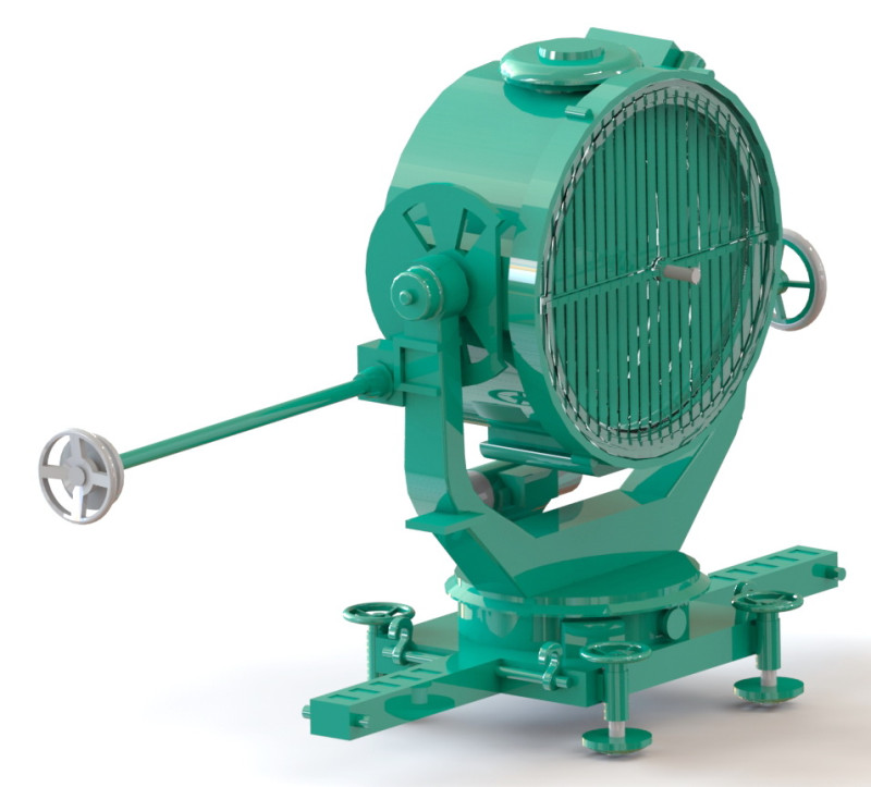 German searchlight 3D Print Model .c4d .max .obj .3ds .fbx .stl .blend 