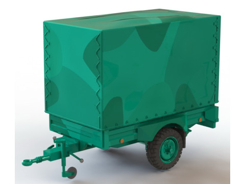 GERH 1t trailer with tarpaulin awning 3D Print Model