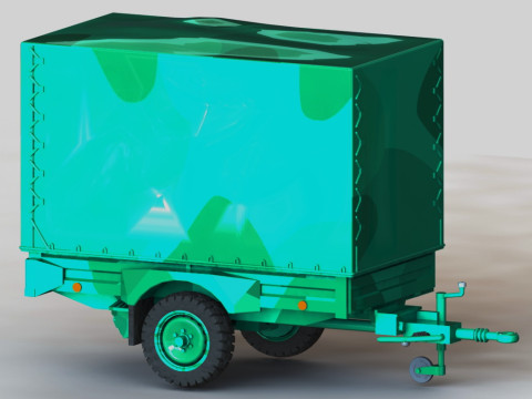 GERH 1t trailer with tarpaulin awning 3D-Druckmodell
