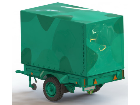 GERH 1t trailer with tarpaulin awning 3D-Druckmodell