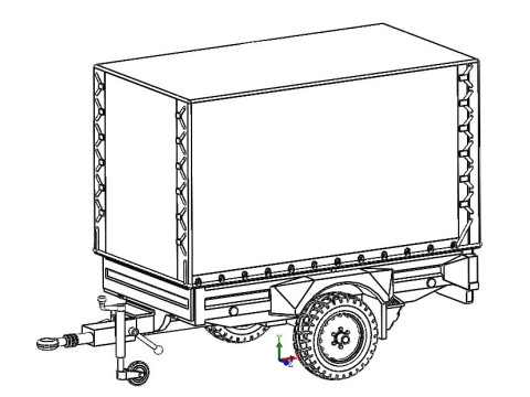 GERH 1t trailer with tarpaulin awning 3D-Druckmodell