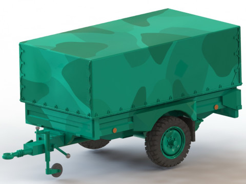 GERH 1t trailer with a low tarpaulin 3D-Druckmodell