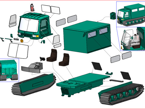 Pistenbully 400 WTD-61 3D Print Model