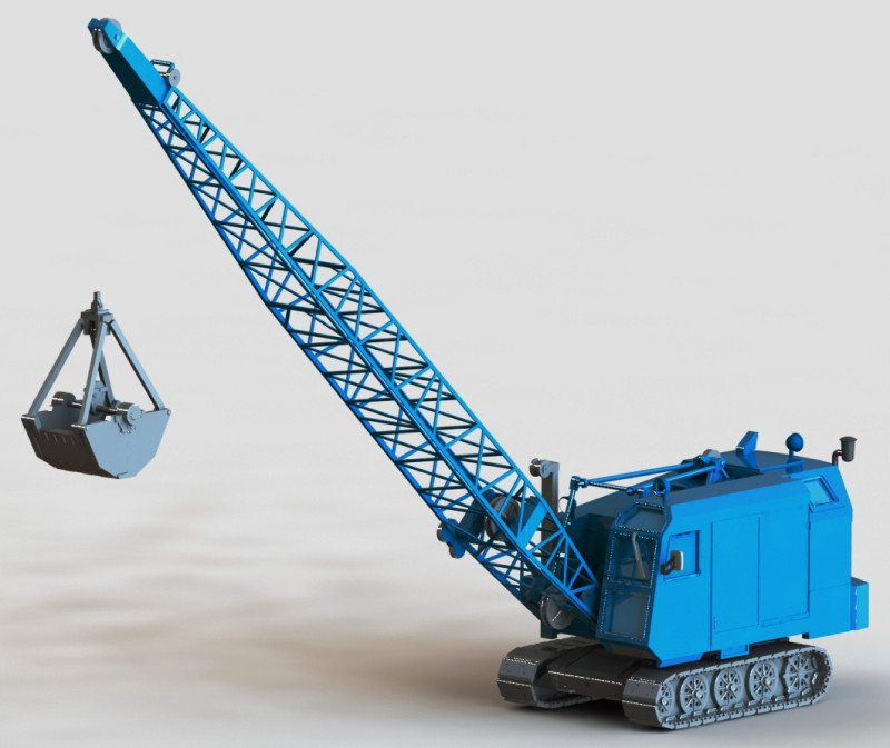 Menck M60 Gittermastbagger 3D 프린트 모델 .c4d .max .obj .3ds .fbx .stl .blend 