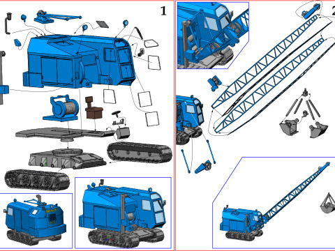 Menck M60 Gittermastbagger 3D 프린트 모델
