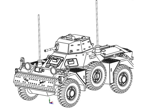 FERRET MKII armored car 1-87 3D Print Model