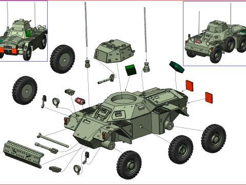 FERRET MKII armored car 1-87 3D Print Model