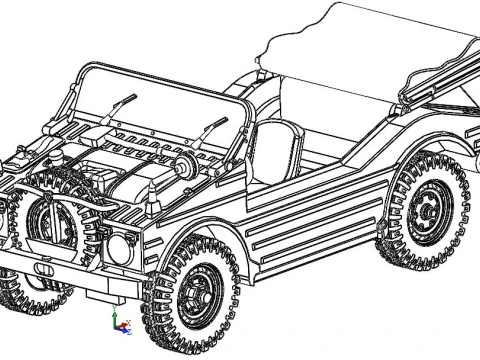 Porsche Jagdwagen 3D Print Model