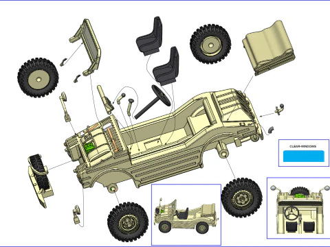 Porsche Jagdwagen 3D Print Model
