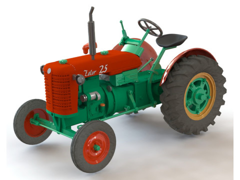 Zetor 25 tractor of the Czech Republic 1-72 3D Print Model