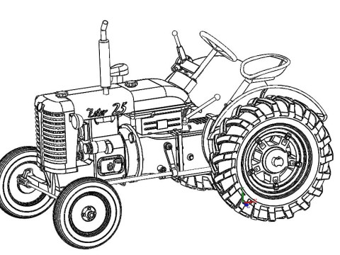 Zetor 25 tractor of the Czech Republic 1-72 Modelo de Impressão 3D