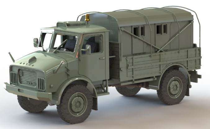 OAF Hussar with sideboard - tarpaulin for wheel arch 1-87 Modelo de Impressão 3D .c4d .max .obj .3ds .fbx .stl .blend 