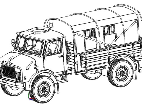 OAF Hussar with sideboard - tarpaulin for wheel arch 1-87 Modelo de Impressão 3D