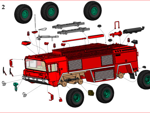 Faun FIKfz 3500 fire engine 1-87 3D Принт Модель