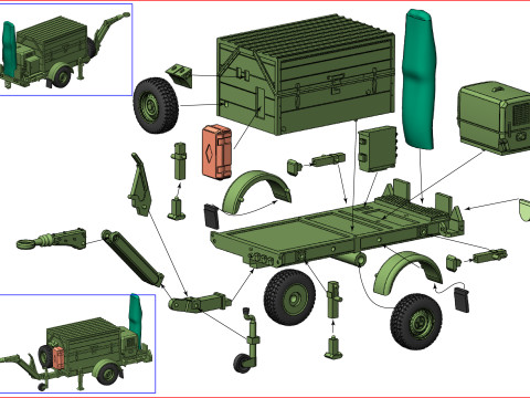 Anhanger Checkpoint Trailer Checkpoint 1-87 3D 打印模型