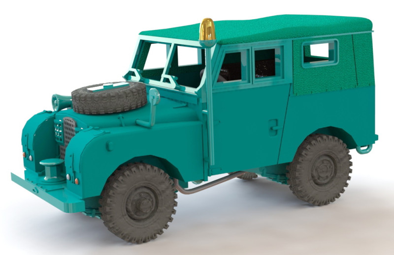 Land-Rover 86 Series 1 1956 1-87 3D-Druckmodell .c4d .max .obj .3ds .fbx .stl .blend 